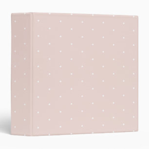 Cute blush pink white tiny polka dots pattern 3 ring binder