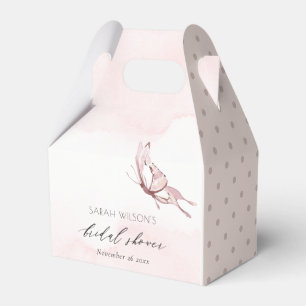 CUTE BLUSH WATERCOLOR BUTTERFLY BRIDAL SHOWER FAVOR BOXES
