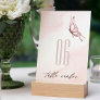 CUTE BLUSH WATERCOLOR BUTTERFLY WEDDING TABLE NUMBER