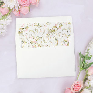 Cute Blush Watercolor Floral Bridal Shower Envelope Liner