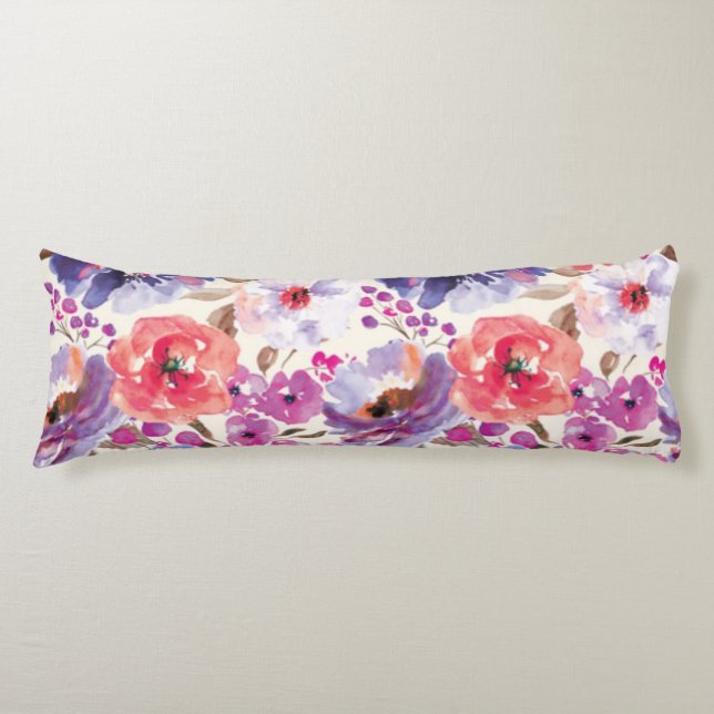 Cute BO-HO Chic Floral Design Body Pillow (Front)