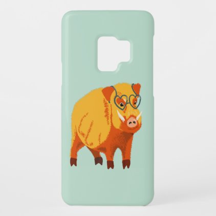 Cute Boar Pig With Heart Shaped Glasses Case-Mate Samsung Galaxy S9 Case