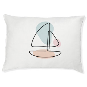 Cute boat line art pet bed