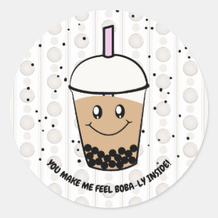 Cute Boba Bubble Tea Pun Round Sticker