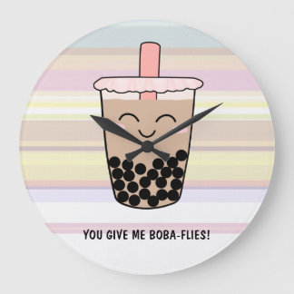 Cute Boba Milk Tea Pun Acrylic Wall Clock