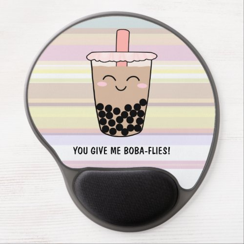 Cute Boba Milk Tea Pun Gel Mouse Pad