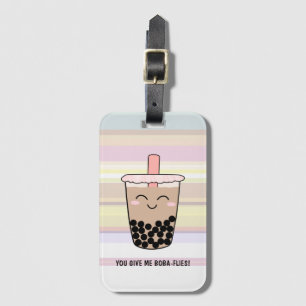 Cute Boba Milk Tea Pun Luggage Tag
