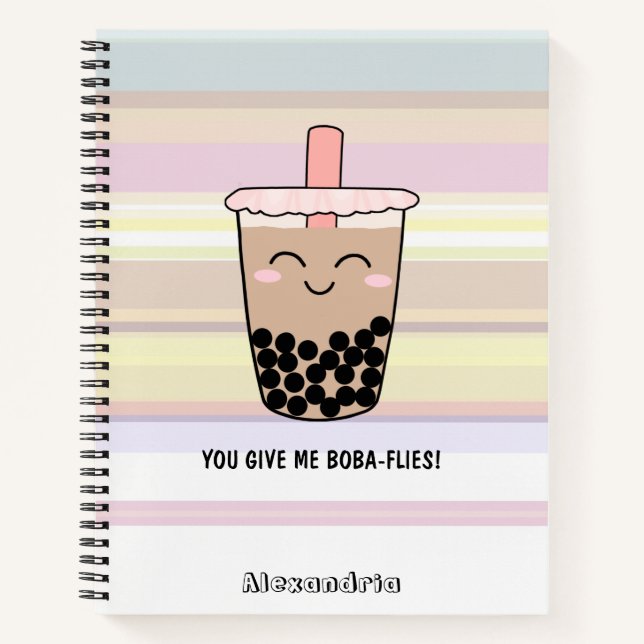 Cute Boba Milk Tea Pun Notebook (Front)