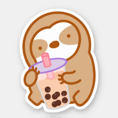Cute Boba Sloth Sticker