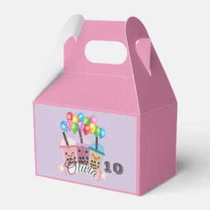 Cute Boba Tea Birthday Party Favor Box