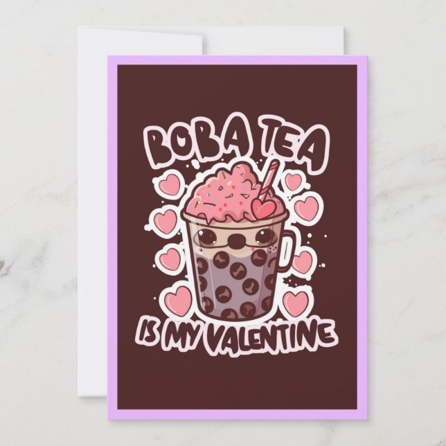 Cute Boba Tea is my Valentine Card (Front)