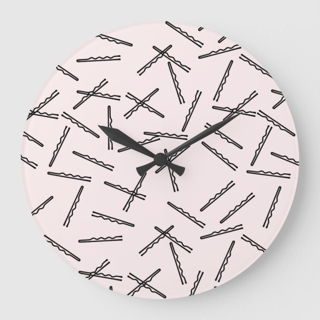 Cute Bobby Pins Wall Clock (Front)