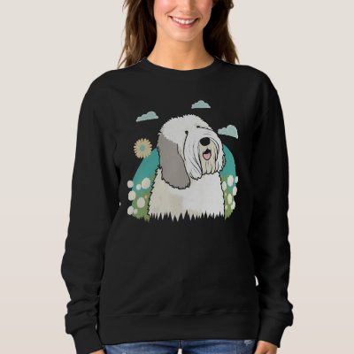 Cute Bobtail Dog on Old English Sheepdog  2 Sweatshirt