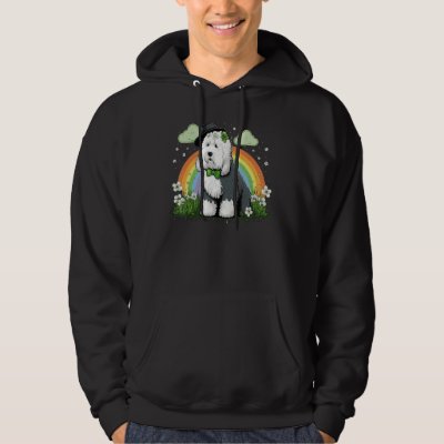Cute Bobtail Dog on Old English Sheepdog  3 Hoodie
