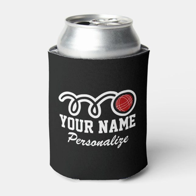 Cute bocce ball cartoon print custom name can cooler (Can Front)