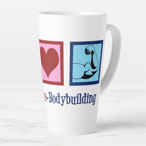 Cute Bodybuilder Peace Love Bodybuilding Bicep Latte Mug