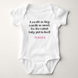 cute bodysuit with baby girl quote and name,