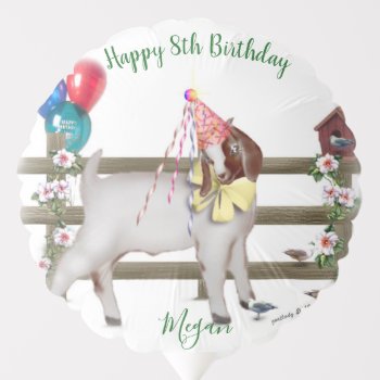 Cute Boer Goat Birthday Party Balloon by getyergoat at Zazzle