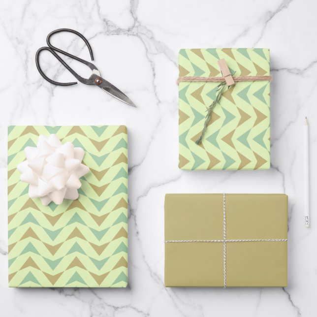 Cute Bohemian Geometric Triangles Pattern Wrapping Paper Sheets (Front)