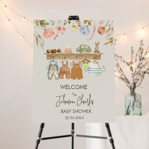 Cute Bohemian Nursery Theme Baby Shower Welcome Foam Board