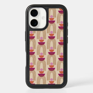 Cute Boho Arch Line Shapes in Fuchsia and Gold  iPhone 16 Case