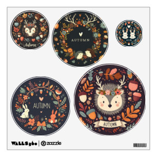 Cute Boho Autumn wreath Wall Decal