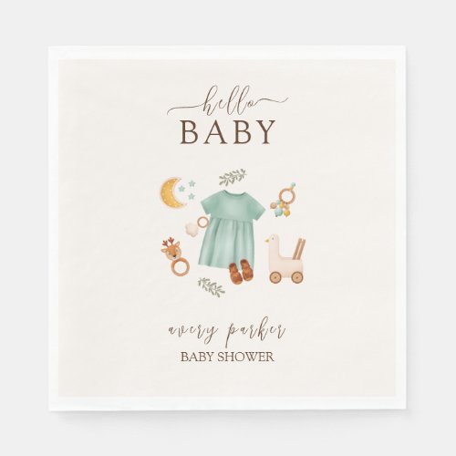 Cute Boho Baby Girl Clothes Baby Shower  Napkins