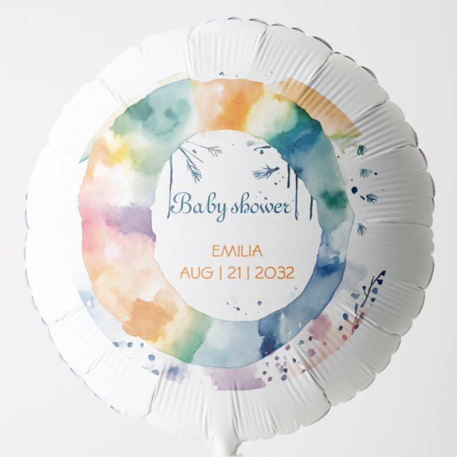 Cute Boho Baby Shower Balloon – Personalized Party (Front)