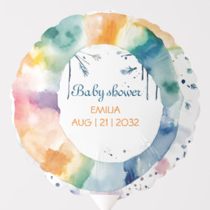 Cute Boho Baby Shower Balloon Personalized Rustic