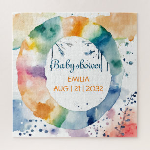 Cute BOHO Baby Shower Custom Jigsaw Puzzle