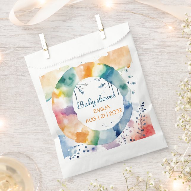 Cute Boho Baby Shower Favor Bag – Personalized  (Clipped)