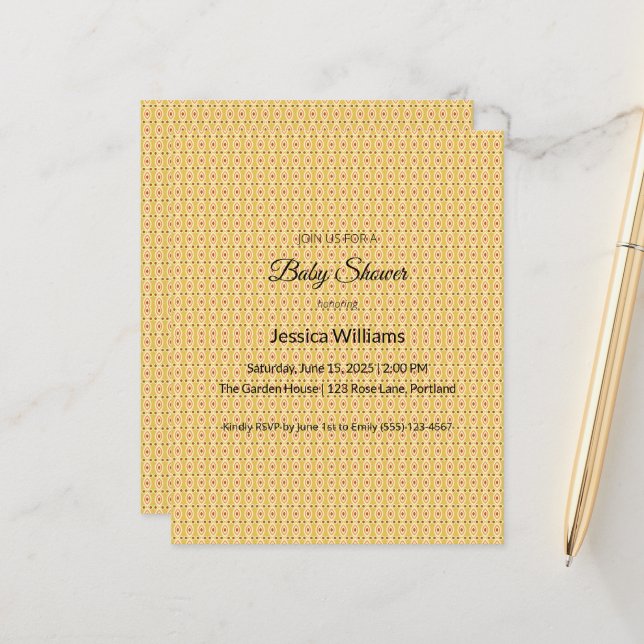 Cute Boho Baby Shower Gender Neutral, Customizable (Front/Back In Situ)