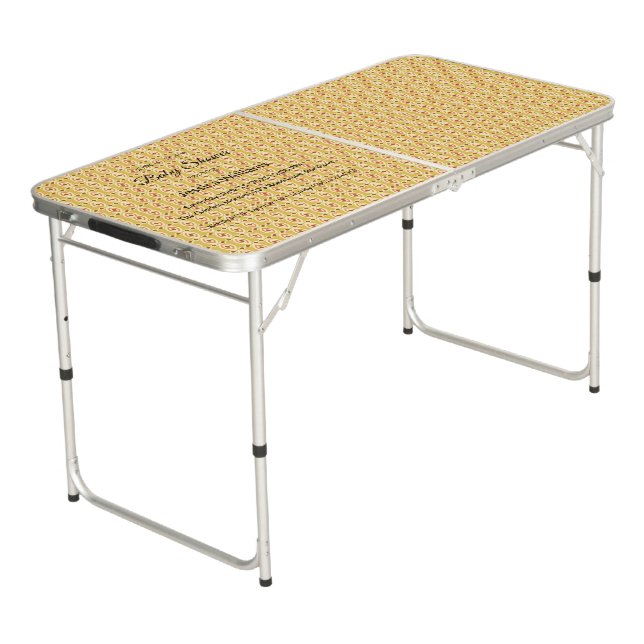 Cute Boho Baby Shower Gender Neutral, Customizable Beer Pong Table (Angled)