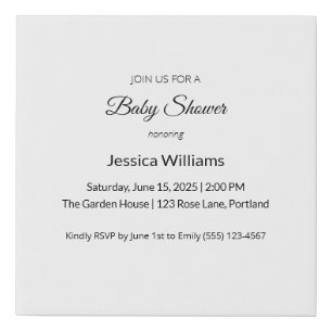 Cute Boho Baby Shower Gender Neutral, Customizable Faux Canvas Print