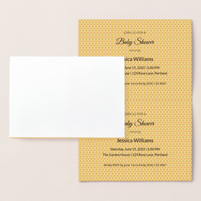Cute Boho Baby Shower Gender Neutral, Customizable Foil Card (Display)