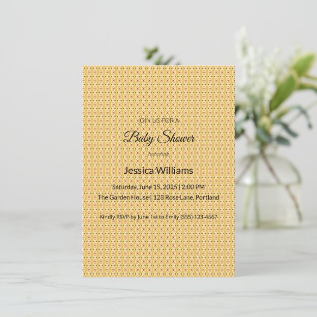 Cute Boho Baby Shower Gender Neutral, Customizable Invitation (Standing Front)