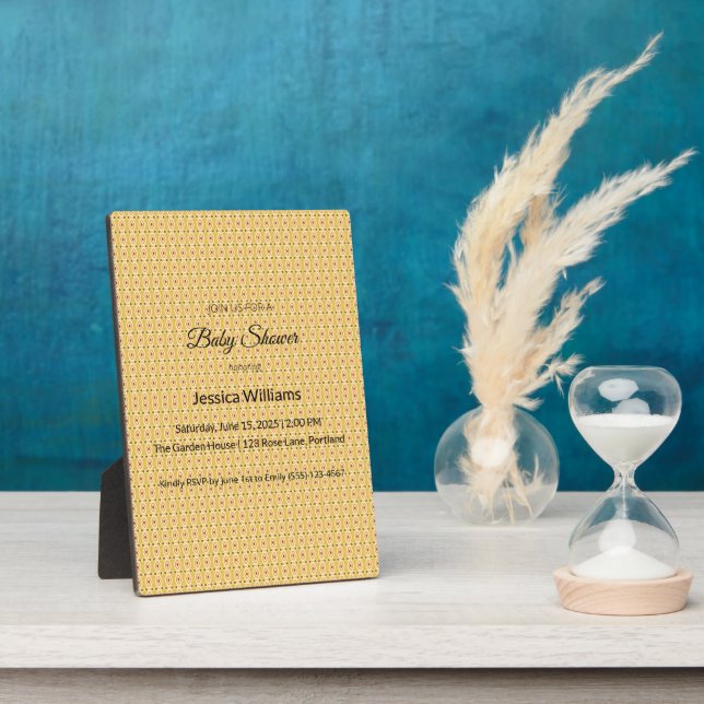 Cute Boho Baby Shower Gender Neutral, Customizable Plaque (Side)