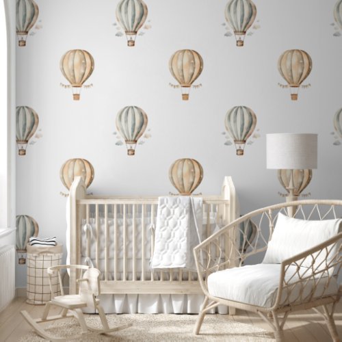 Cute Boho Balloon Baby Nursery Wallpaper