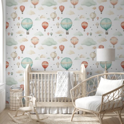 Cute Boho Balloon Pattern Baby Nursery Wallpaper