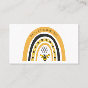 Cute Boho Bee Rainbow Business Card