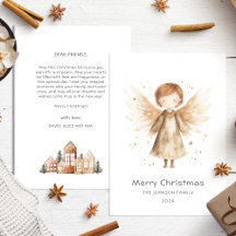 Cute Boho Beige Christmas Baby Angel