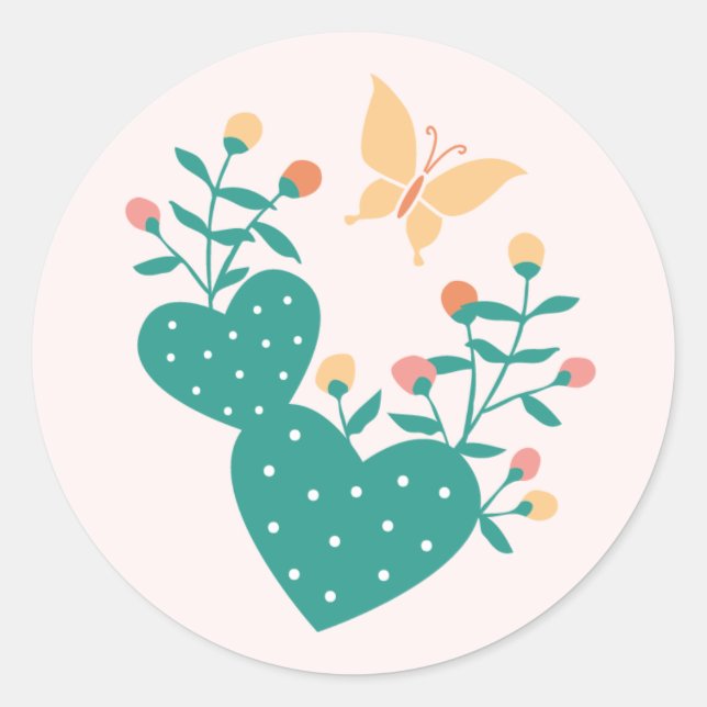 Cute Boho Cactus Sticker (Front)