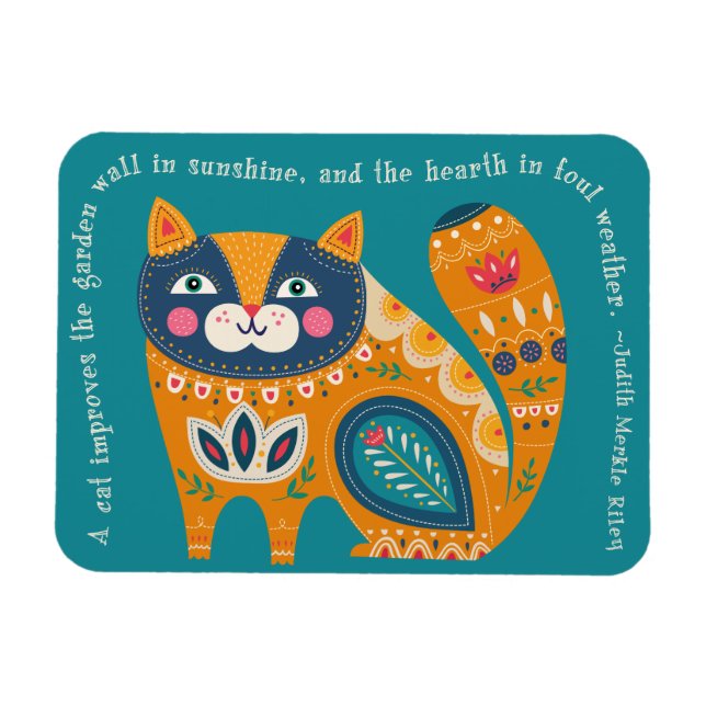 Cute Boho Cat with quote Magnet (Horizontal)