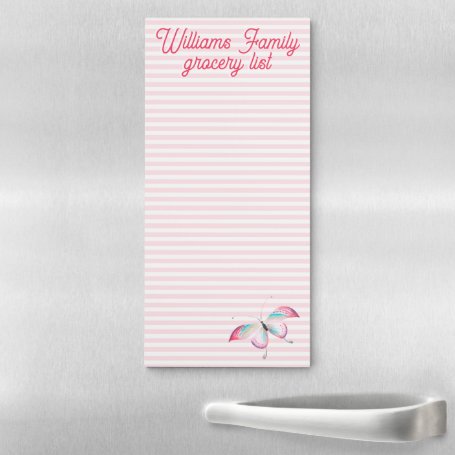 Cute Boho Chic Butterfly Magnetic Notepad