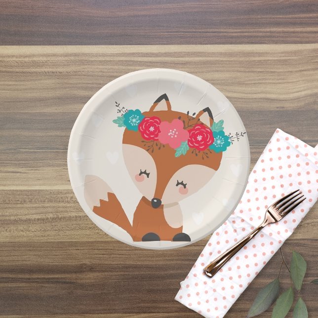 Cute Boho Chic Fox Paper Plates (Creator Uploaded)