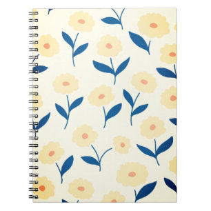 Cute Boho Chic Yellow Flowers Pattern Notebook