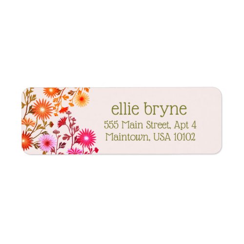 Cute Boho Country Pink Floral Label