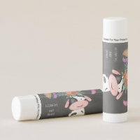 Cute Boho Cow Chalkboard Baby Shower  Lip Balm