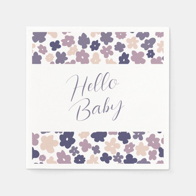 Cute Boho Daisy Baby Shower Napkins (Front)