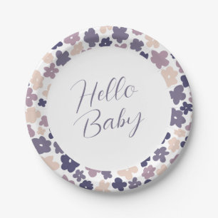Cute Boho Daisy Baby Shower Paper Plates